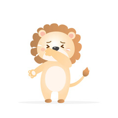  Illustration of Sneezing and Sick Lion