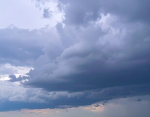Ominous storm clouds gathering with a serene yet potent atmosphere depicted beautifully