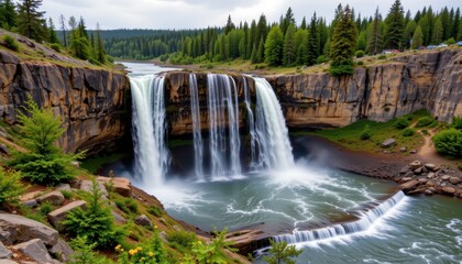 waterfalls contribute to cliff erosion by loosening rock particles with water force and chemical reactions dissolving rock minerals weakening cliffs and causing gradual erosion.
