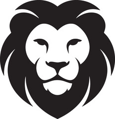 Lion Head Silhouette Vector Illustration A Symbol of Strength Courage and Royalty in Black and White