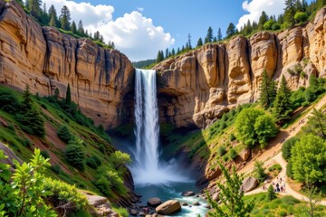 waterfalls erode cliffs by breaking down rock through repeated mechanical impact and chemical dissolution weakening rock causing cliff faces to recede changing the natural landscape.