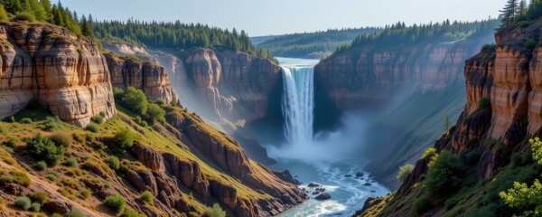 the impact of falling water erodes cliffs physically and chemically dissolves rock minerals weakening structures causing cliffs to retreat and waterfalls to migrate upstream naturally.