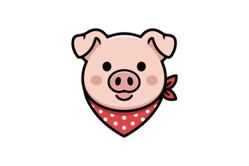  cute pig silhouette  vector