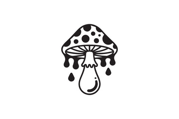 dripping mushroom silhouette  vector
