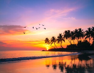 sunset on the beach