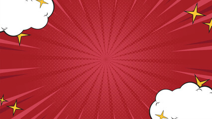 Fototapeta premium Red comic zoom cartoon template background