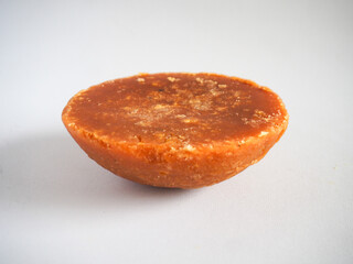 Palm sugar isolated on a white background.