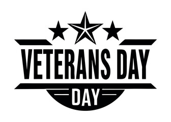 Veterans Day round label design with patriotic American themed elements