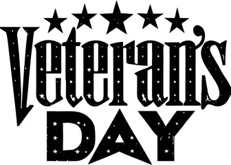 Veterans day typographic salute design. Honoring all who served. Vector