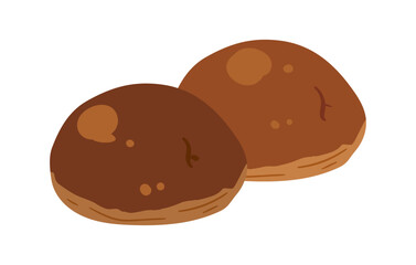 黒糖丸パンのイラスト