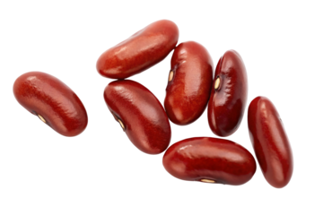 Red kidney beans isolated on white background, healthy vegetarian protein, food photography image
