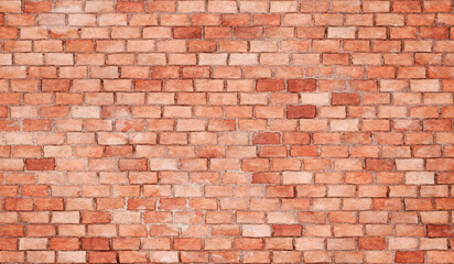 high resolution brick wall made of old red brick