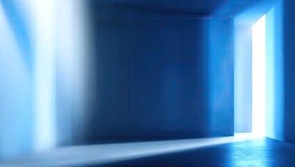 Empty, modern room with a light source.