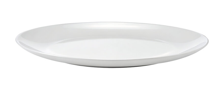 Elegant white porcelain dinner plate on white background for kitchen dining presentation - Powered by Adobe