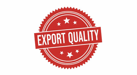 Export quality red stamp seal, a vector illustration icon.