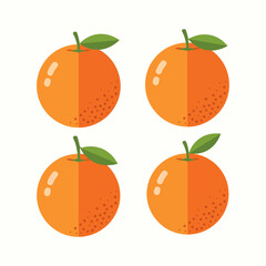 Four Oranges Fresh Colorful and Simple Fruit Illustration