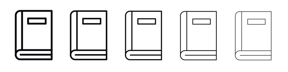 Workbook icon logo. Black line icon, vector illustrations.