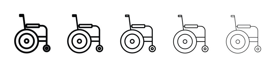 Wheelchair icon logo. Black line icon, vector illustrations.