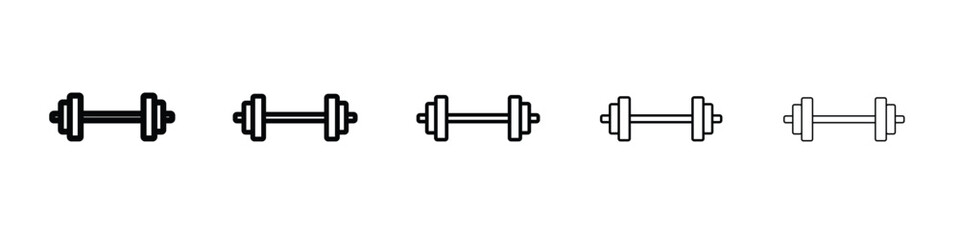 Weight barbell icon logo. Black line icon, vector illustrations.