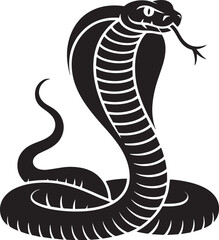 Striking Cobra Silhouette Vector Illustration A Bold and Symbolic Design for Wildlife and Reptile Enthusiasts