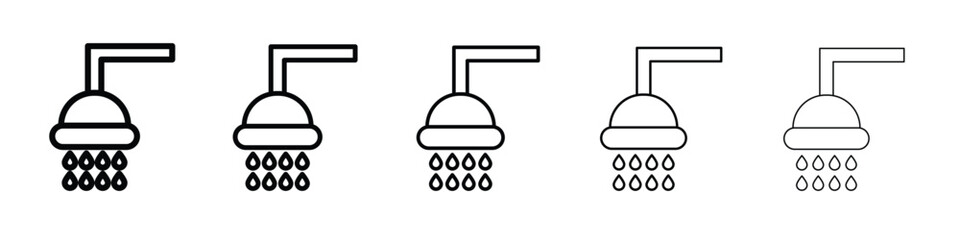 Shower icon logo. Black line icon, vector illustrations.