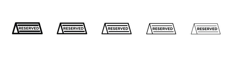 Reserved icon logo. Black line icon, vector illustrations.