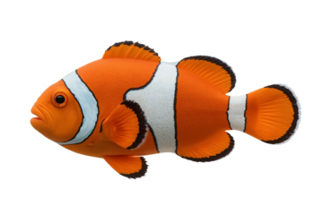Ocellaris clownfish swimming, ocean background, aquarium use
