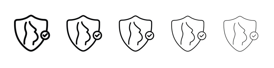 Pregnancy insurance icon logo. Black line icon, vector illustrations.