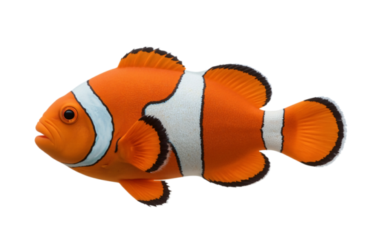 Ocellaris clownfish swimming, ocean background, aquarium use
