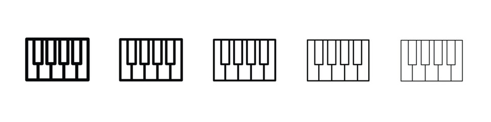 Piano icon logo. Black line icon, vector illustrations.