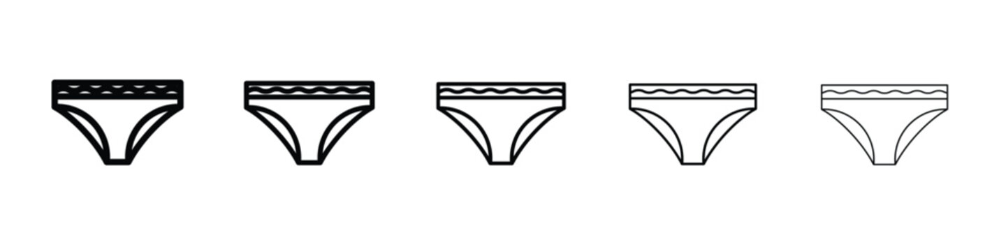 Panties icon logo. Black line icon, vector illustrations.