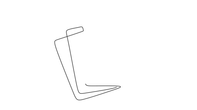 Animated self drawing of continuous line draw paper document with magnifying glass.Office notes concept. Paper sheet document.Business analysis concept. Full length one line animation. 4K