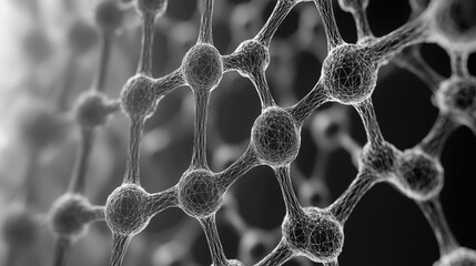 Carbon Nanotube Lattice Under Electron Microscope, Nanotechnology Material Science Texture