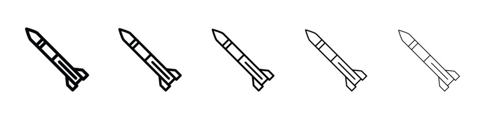 Missile icon logo. Black line icon, vector illustrations.