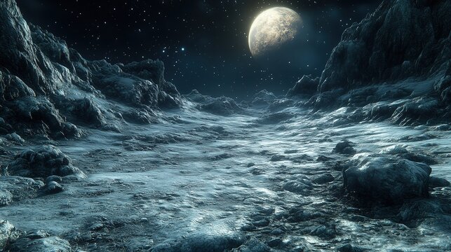 Procedurally Generated Alien Terrain Rendered in Unreal Engine 5, Sci-Fi Game Environment