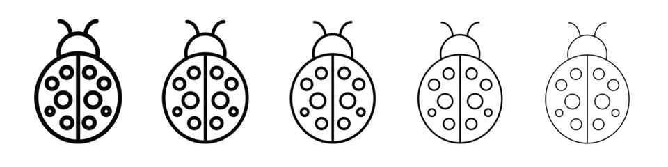 Ladybug icon logo. Black line icon, vector illustrations.