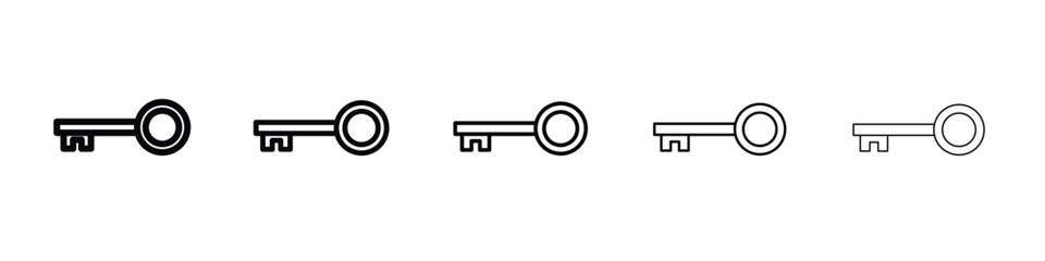 key icon logo. Black line icon, vector illustrations.