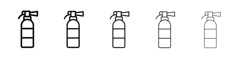 Fire extinguisher icon logo. Black line icon, vector illustrations.