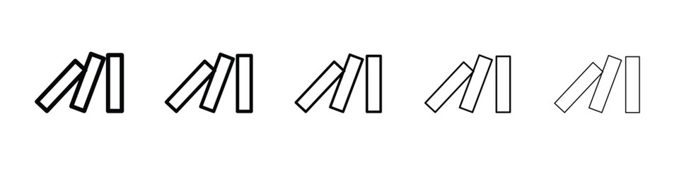 Domino effect icon logo. Black line icon, vector illustrations.