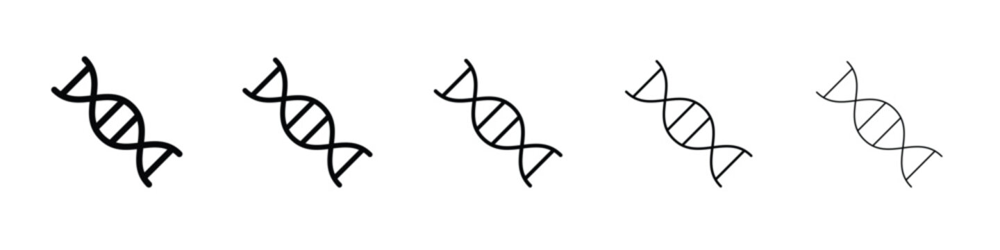DNA icon logo. Black line icon, vector illustrations.