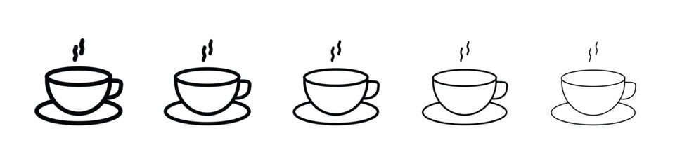coffee cup icon logo. Black line icon, vector illustrations.