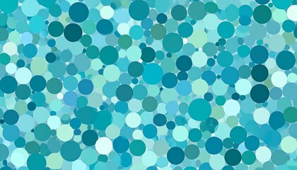 Serene teal orbs cascade in playful profusion, a lively pattern evoking underwater tranquility
