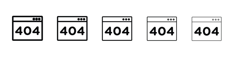 404 Error icon logo. Black line icon, vector illustrations.