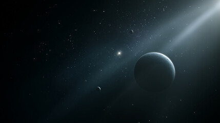 Celestial Body: Exoplanet in a Dark Nebula