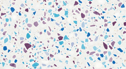 Close-Up of White Terrazzo with Scattered Aggregates