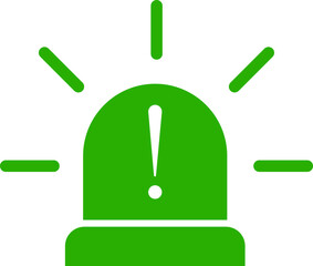 Siren icon , vector of emergency alarm and police light symbols in flat style, warning signal alert beacon, flashing lamp, safety bundle isolated on transparent background.