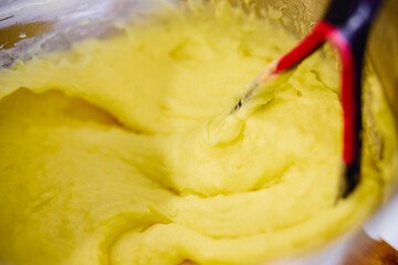 mashed potatoes in a stainless steel bowl