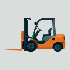 Fototapeta premium Orange forklift truck isolated on a light gray background