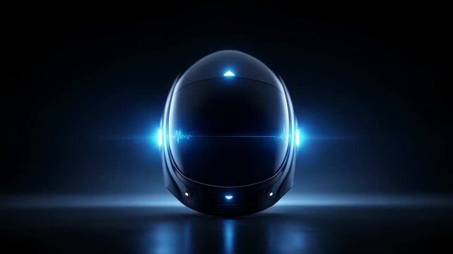 Futuristic Technology Helmet Displays Heart Rate Waveform