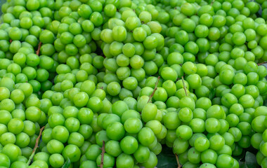 close up on green grape 